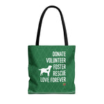 Tote Bag - Donate, Rescue, Adopt: Green