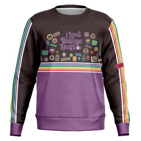 Athletic Sweatshirt - Love Rescue Dogs - Purple