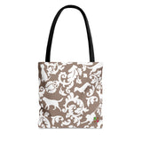 Tote Bag - Dog Paisley Pattern: Brown