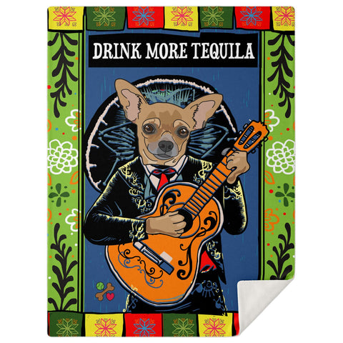 Premium Microfleece Blanket - Drink More Tequila