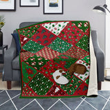 Throw Blanket - Christmas Patchwork - 2 Little Dogs