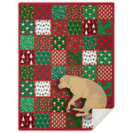 Throw Blanket - Christmas Patchwork - Yellow Lab