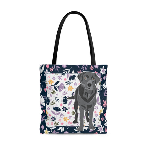 AOP Tote Bag: Silver Labrador