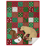 Throw Blanket - Christmas Patchwork - 3 Dogs
