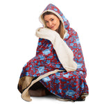 Hooded Blanket - Snuggle Time:  Blue Floral