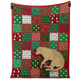 Throw Blanket - Christmas Patchwork - Yellow Lab