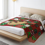 Throw Blanket - Christmas Patchwork - 3 Dogs